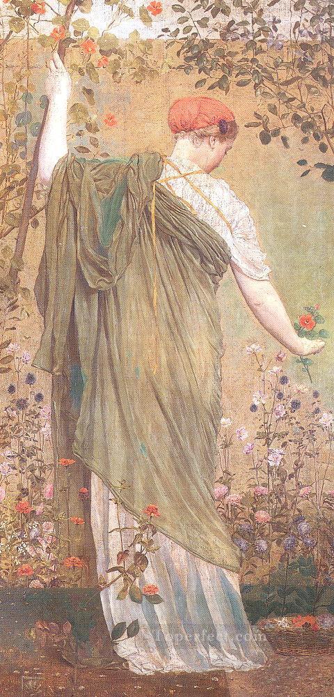 A Garden female figures Albert Joseph Moore Oil Paintings